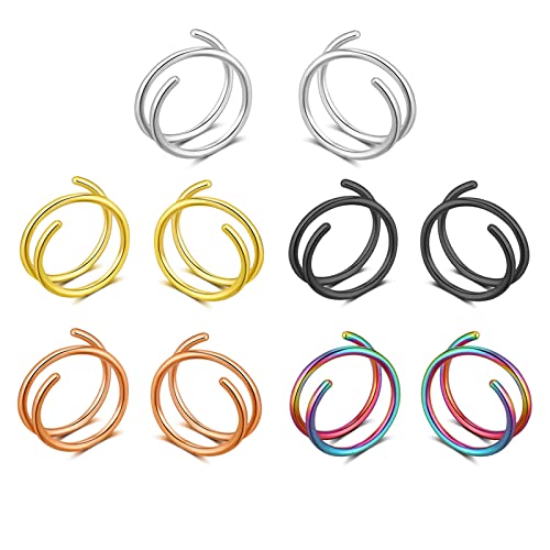 Double Hoop Earrings, Gold & Silver, 12mm, Stainless Steel, Hoop Earring Design, Perfect for Single Piercing or Two, Wrap Back Finding