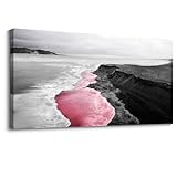 YCPRIMER Canvas Wall Art Tropical Beach At Sunset Seascape black and white Picture Paintings Artwork Prints Framed Ready to Hang for Home Office Bedroom Living Room Bathroom Kitchen Wall Decor