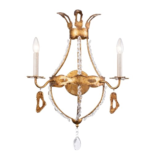 Lucas Mckearn Monteleone 2-Light Sconce with Gold Leaf Finish SC1036-2