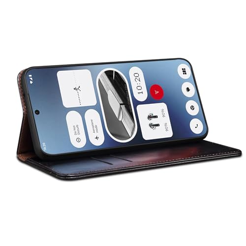 Image of Cubix Flip Cover for Nothing Phone 2a Case Leather Wallet Cover with Kickstand Card Slots Magnetic Closure (Black)