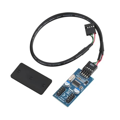 EMSea Interner USB 2.0 9-Pin-Splitter (1 Stecker auf 2 Buchsen) Zur Verlängerung des Motherboard-Headers für PC-Gehäuse