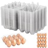 60 Pack Egg Cartons, Plastic Egg Carton 3x4 Grids, Cheap Bulk for 12 Eggs – Ideal for Refrigerator Storage, Chicken Farm, Farmers Markets & Commercial Display
