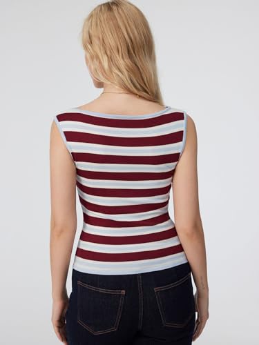 Image of CIDER Boat Neck Tops for Women Sleeveless Ruched Crop Tank Tops | Slim Fit, Trendy Summer Outfits, Casual Tee Shirt
