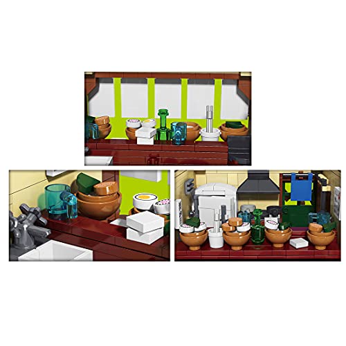 Tewerfitisme Baustein Haus Modell, 2000 Klemmbausteine Modern Straßenansicht Gebäude modular Nudelladen Baustein Modell… – Bild 6