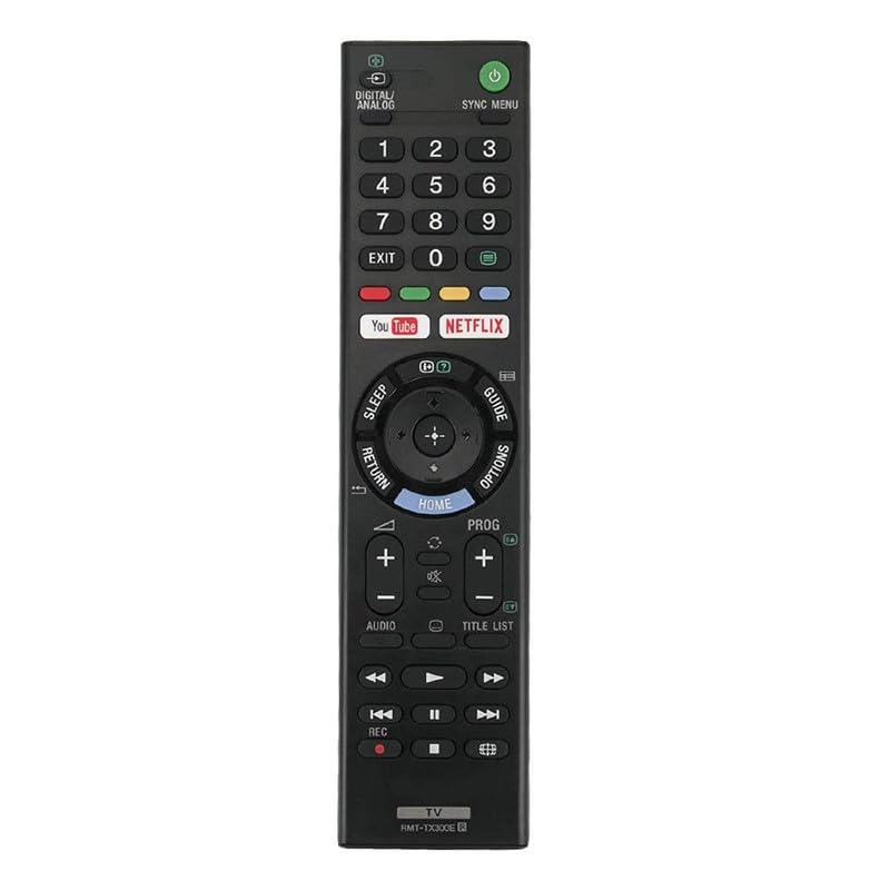 Image of Universal Replacement Remote Control for Sony Bravia TVs - Compatible with LCD, LED, UHD, OLED, and QLED 4K Ultra HD Models. Features YouTube and Netflix Hotkeys