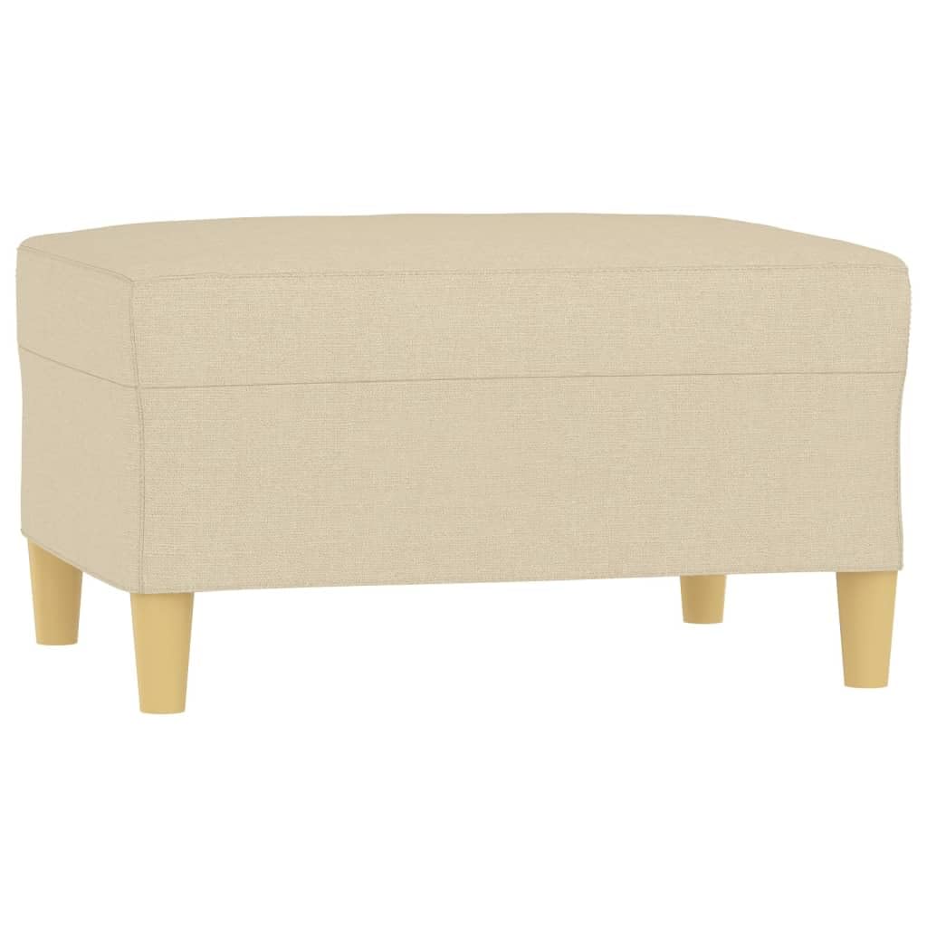 Repose-Pied Moderne Tissu Crème Pouf Rectangulaire Salon 70cm