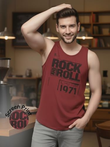 Image of Rigo Stylish Cotton Printed Vest for Men | Round Neck,Regular Fit, Sleeveless T-Shirt Vest for Men | Casual Innerwear Sando for Men & Boys - Perfect for Workouts Gym, Vacations, and Beaches
