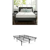 Zinus 10 Inch Hybrid Green Tea Foam and Spring Mattress, Full & Zinus 14 Inch SmartBase Deluxe /...