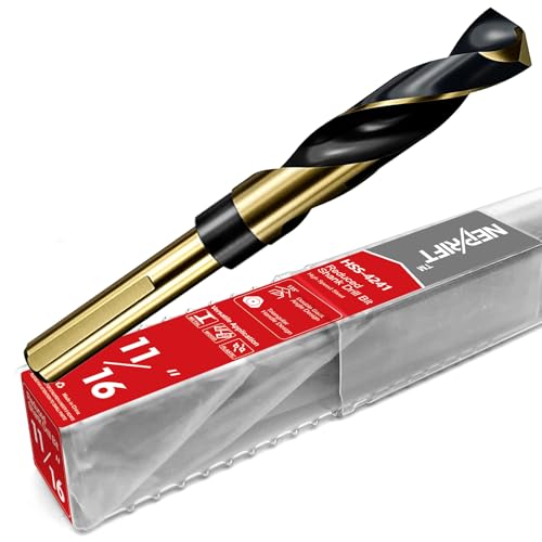 11/16 Inch Drill Bit - Reduced Shank HSS 4241 High Speed Steel for Metal