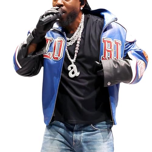 Men’s custom Martine Rose design Varsity Jacket | Blue and White Leather Sports Jacket | Gloria Campton varsity Jacket