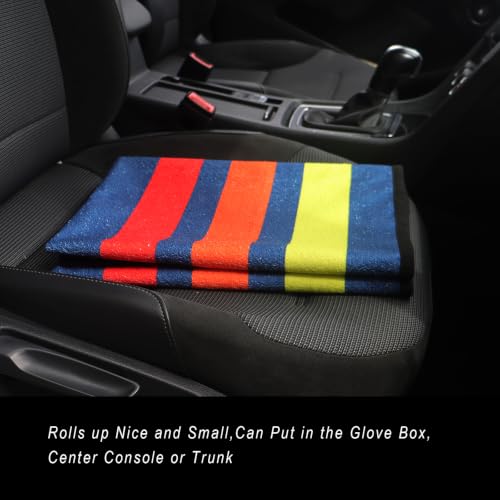 Image of Car Seat Cover Protector Front Seats,for Gym Workout,Running,Swimming,Beach and Hiking,Waterproof Sweat Towel Bucket Seat Covers for Cars SUV Trucks (Racing Stripes, 2Pcs)