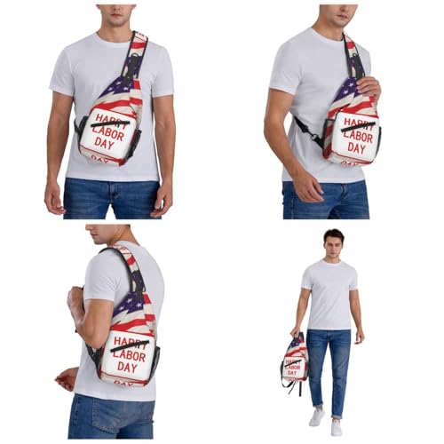 Bolso cruzado deportivo negro para hombres y mujeres miniatura 7