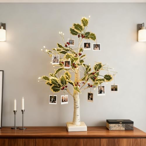Artificial Lighted Christmas Tree, 2 Ft 72 LEDs Lighted Birch Tree with Timer Function, Warm White...