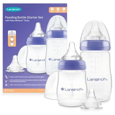 Lansinoh Baby Bottle Set with Anti-Colic Teats Cover