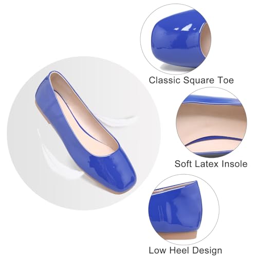 Image of Dear Time Women's Casual Foldable Ballet Flats Square Toe Ballerina Flats Shoes Comfortable
