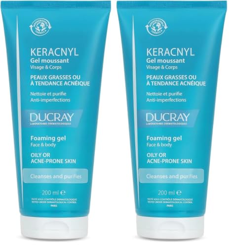 Image of Ducray Keracnyl Foaming Gel 200ml I Facewash for Oily skin, Acne, Pimples |Gentle cleanser I for Men and Women | Reduces Imperfection in 7 days I Mattifying Effect I Dermatologically Tested