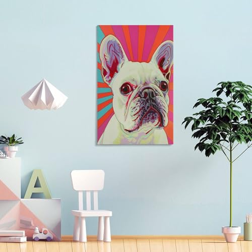 Affiche Bouledogue français impression sur toile decoration murale