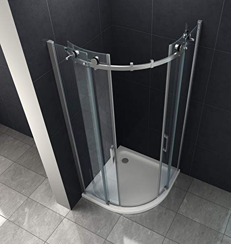 DE BESTE KWART CIRKEL DOUCHECABINE DOUCHE MILLOROW/ 8 MM MET DOUCHEBAK (100 X 100 X 200 CM)