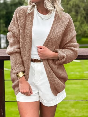 Saodimallsu Womens Fall Open Front Cardigan Sweaters Long Sleeve Soft Slouchy Cozy Knit Casual Loose Sweater Coats2