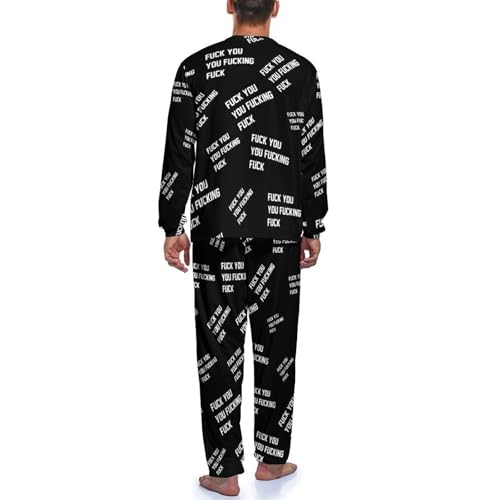 Fuck You You Fucking Fuck Novelty Men's Pajama Set Long Sleeve Pjs Sleepwear Top And Pants4