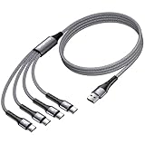 SIQIWO Multi USB C Cable Fast Charging, [4FT/2 Pack] QC 3.0(3A) USB C Splitter Cable, 4 in 1 Charger Cord with 4 Type C Port, for iPhone 16/15 Series, iPad Air/Pro, Samsung Galaxy S24 S23, Pixel, PS5
