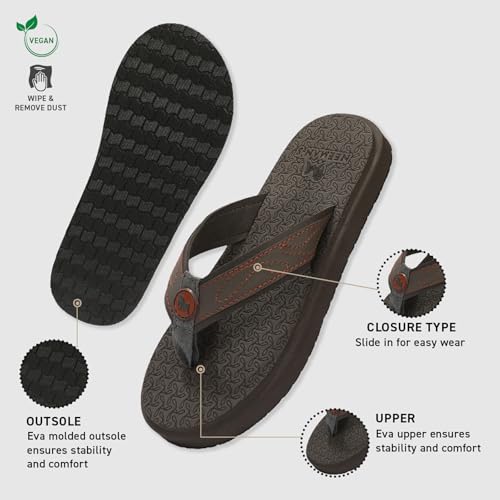 Image of Neeman's Eco Fluffy 2.0 othro slippers for men | Soft Comfortable & Stylish Flip Flops | lightweight | Anti Skid | Arch support daily use chappal