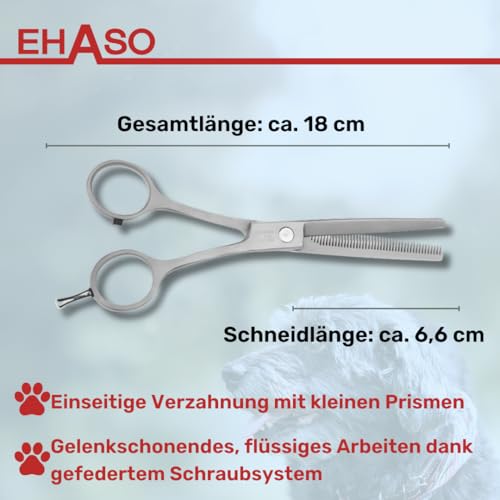 EHASO einseitige Modellierschere + Fingerhaken, 18cm mit 40er Zahnung