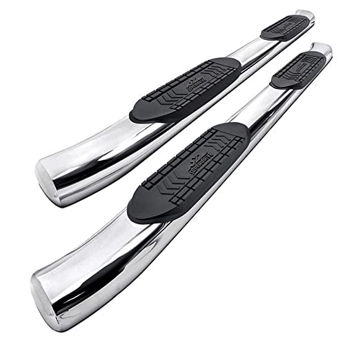 SUPERDRIVE 5" Curved Oval Running Boards Compatible with 1999-2015 Ford F-250/350/450/550 HD Superduty Crew Cab, Polished Chrome Finish Pickup Truck Step Rails Off-road Nerf Bars Heavy Duty Side Steps