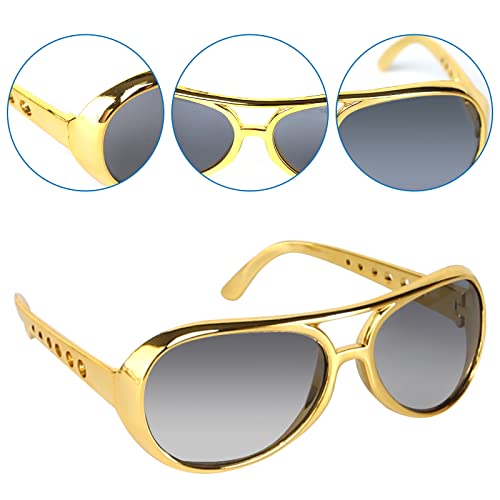 prota 4Pcs Hip Hop Costume Kit, 80s 90s Dollar Sign Necklace Sunglasses Bracelet Rings Hip Hop Costume Set for Women Men Rapper Fancy Dress Carnival Accessories - Image 3