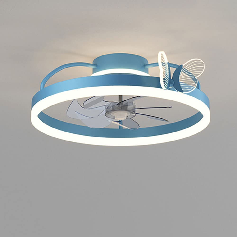Ventilateur de plafond à profil bas avec plafonnier LED encastré et silencieux