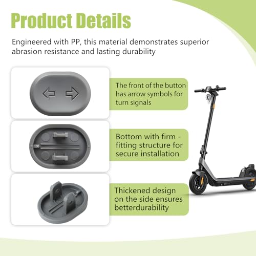 2 Stück Scooter Blinkerschalter Taste, Ersatz Schalttaste für F2 Pro, F2 Plus, E2 Pro, MAX G2, G2, E Roller Zubehör, Kompatibel mit E Scooter, Blinker Taste für Ninebot Zubehör, linkerschaltertaste