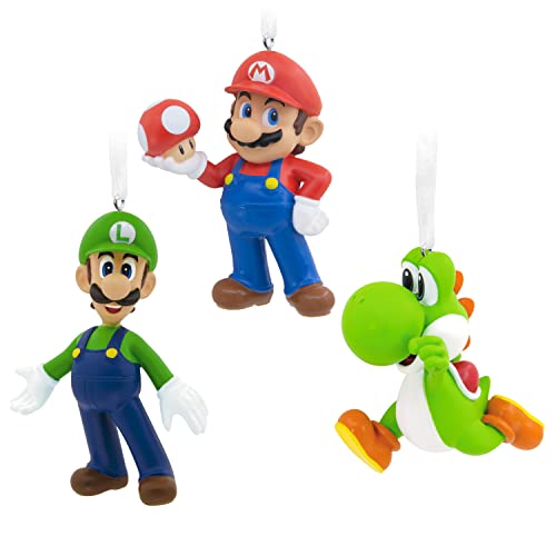 Hallmark Nintendo Super Mario, Luigi And Yoshi Christmas Ornaments, Set Of 3 #TOP10