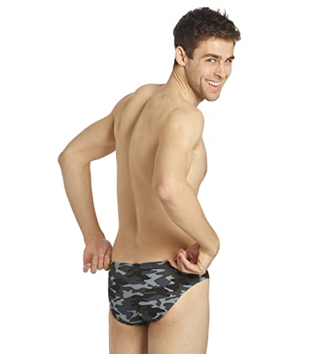 Sporti Hydrolast Men's Camo Water Polo Brief - Black Multi - 32 #TOP3