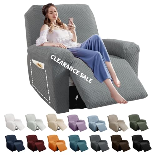 YEMYHOM 4 Pieces Stretch Recliner Slipcover Latest Jacquard...