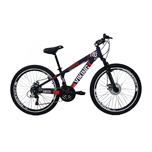 Bicicleta Viking X TUFF25 Freeride Aro 26 Freio a Disco 21 Velocidades Cambios Shimano Preto Azul Vi