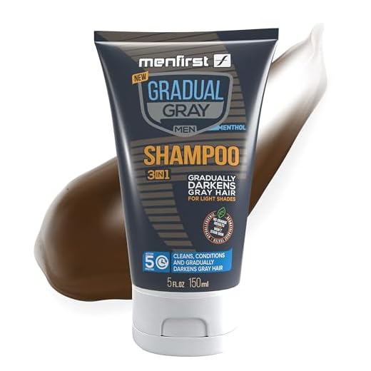 MENFIRST Gradual Gray 3-in-1 Hair Darkening Shampoo and Conditioner for Men with Light Shades, Gradually Reduce Grey and White Hair Color for Natural Looking Results