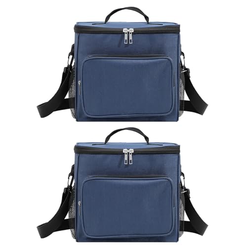Juego de 2 bolsas isotérmicas de 10 l, 600D de tela Oxford, bolsa para el almuerzo, aislada, pequeña bolsa isotérmica, plegable, bolsa de picnic con aislamiento térmico, portátil, bolsa de almuerzo,