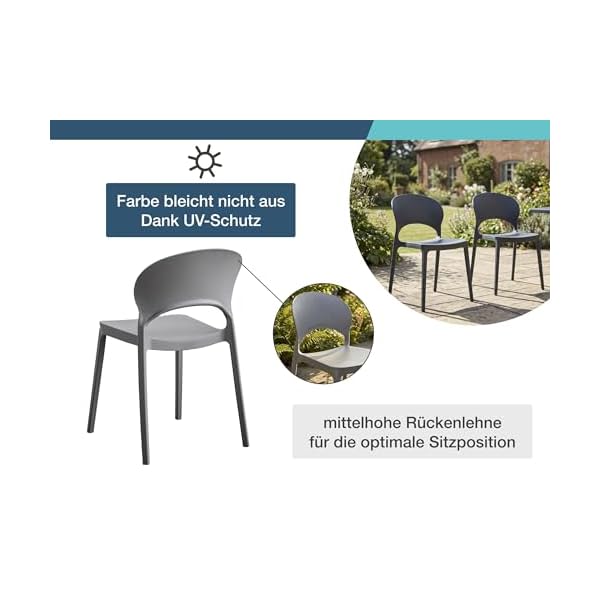 LC Garden Vini Gartenstuhl 2er-Set Anthrazit