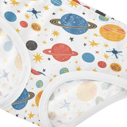 Wusikd Colorful Planets Girls' Underwear Cotton Stars Girls Briefs Soft Toddler Underwear 2T4