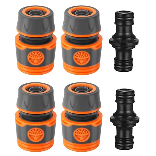 JKITNHJOT Schlauchverbinder Set, 4 Stück Schlauchanschluss 1/2 Zoll, Schlauchkupplung Zubehör 13 mm mit 2 Doppel Stecker, Schlauch Kupplung Set für Gartenschläuche Schlauchdüsen Spritzpistolen JKITNHJOT Schlauchverbinder Set, 4 Stück Schlauchanschluss 1/2 Zoll, Schlauchkupplung Zubehör 13 mm mit 2 Doppel Stecker, Schlauch Kupplung Set für Gartenschläuche Schlauchdüsen Spritzpistolen