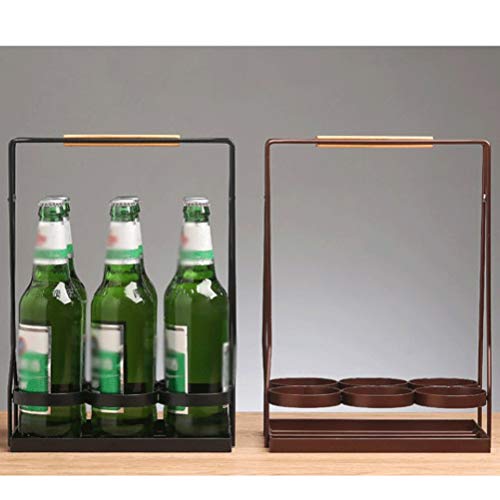Soporte para botellas de vino de hierro forjado portátil miniatura 6