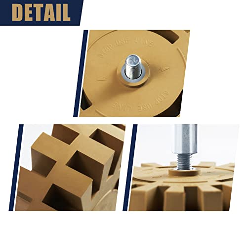 S SATC Eraser Wheel 4 Inch Decal Remover Eraser Wheel 1 Pack with Adapter Rubber Eraser Wheel for Drill Removing Decals Adhesives Pinstriping Stickers