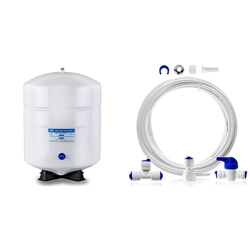 iSpring Tanque de almacenamiento de agua T55M de 5.5 galones + kit de conexión de línea de agua para refrigerador ultra seguro iSpring ICEK