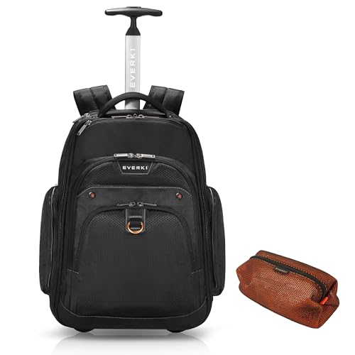 Everki 122 Atlas Wheeled Laptop Rucksack mit Rollen für 13 bis 17,3 Zoll Laptops - Plus Kit mit...