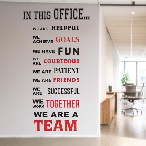 Image of Team - Work Together - Office - Motivation - Corporate - Business - Inspiration Quotes - Wall Sticker Decal (Multi Colour, Vinyl, Self-Adhesive) (Large - 200 x 100 cm)
