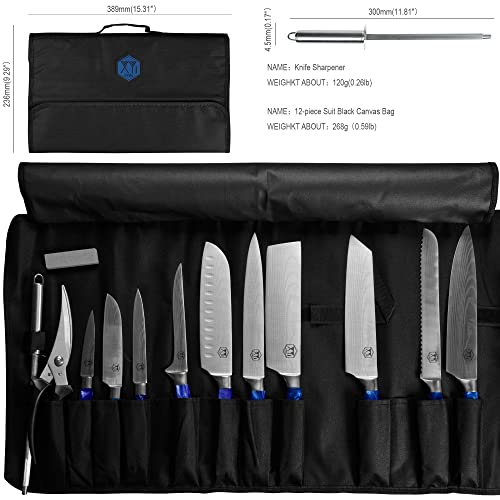 Xyj Professional Culinary Chef Knives Set Tactical Kitchen Knife Santoku Slicing Bread Nakiri Knife With Sheath&Roll Bag&Sharpener Rod Kitchen Tool Set #TOP2