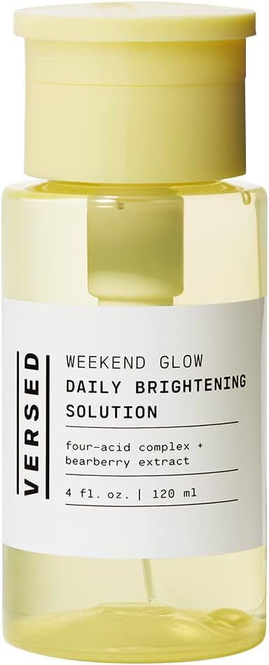 Versed Weekend Glow Daily Brightening Facial Toner - Exfoliating Treatment with Azelaic Acid and AHAs - Helps Even Skin Tone and Fade Dark Spots - Vegan (4 fl oz)