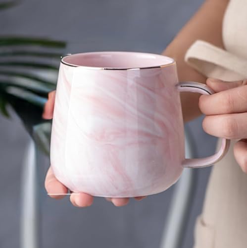蓋付きセラミックカップ 家庭用・コーヒー・お湯・オートミール朝食対応 個性的マグカップデザイン耐高温 オフィス・家庭・カフェ通用 (カップ1杯,ピンク 1)