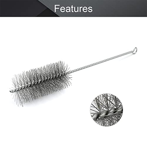 Image of Utoolmart Steel Wire Tube Brush, 2.0-inch Diameter, 12-inch Length, 2pcs | Stainless Steel Wire,Long-Handle Bristle,Spiral Power Design, Cleaning Tool, For Tubes Pipes Bottles, Auto Parts & Lab Use