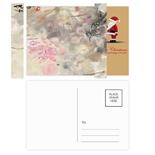 Cartes de remerciement Père Noël peinture à l'huile lot de 20 pièces pour vœux